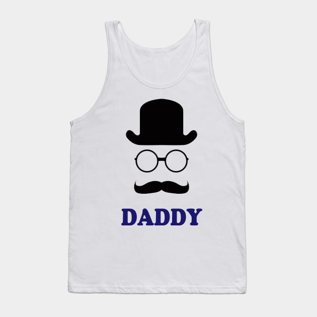 Daddy - Little Man Mustache Tank Top by SusieTeeCreations